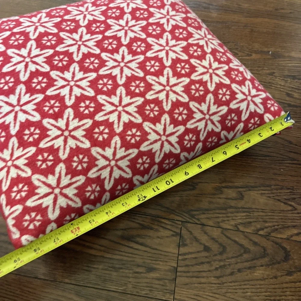 David Fussenegger Alpine Chalet Red Snowflake Winter Holiday Throw Pillow Decor